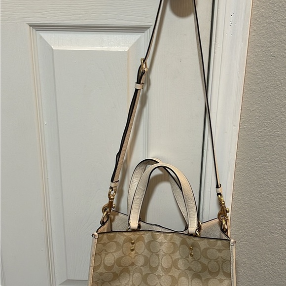 Coach Beige and Cream Signature Crossbody Bag - Picture 1 of 13